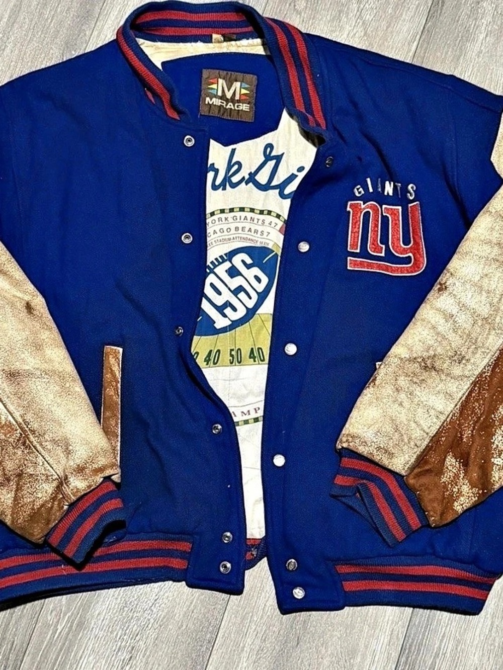 Mirage Vintage New York Giants 1956 NFL Football Throwbacks Collection Jacket XL